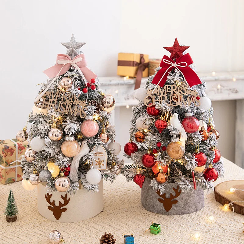 lusailstore - mini desktop christmas tree with lights