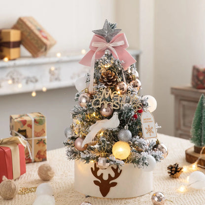 lusailstore - mini desktop christmas tree with lights