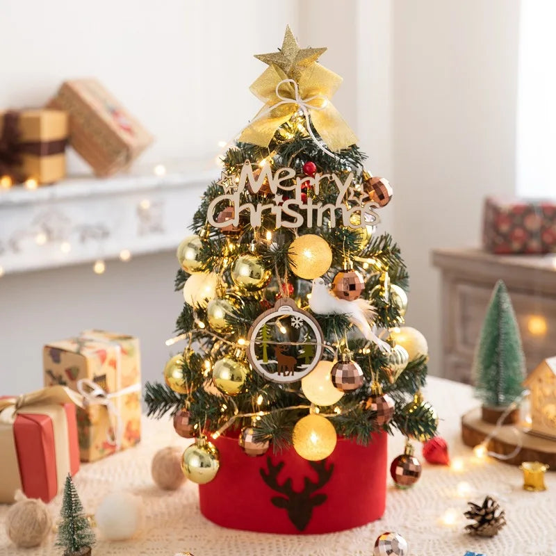 lusailstore - mini desktop christmas tree with lights