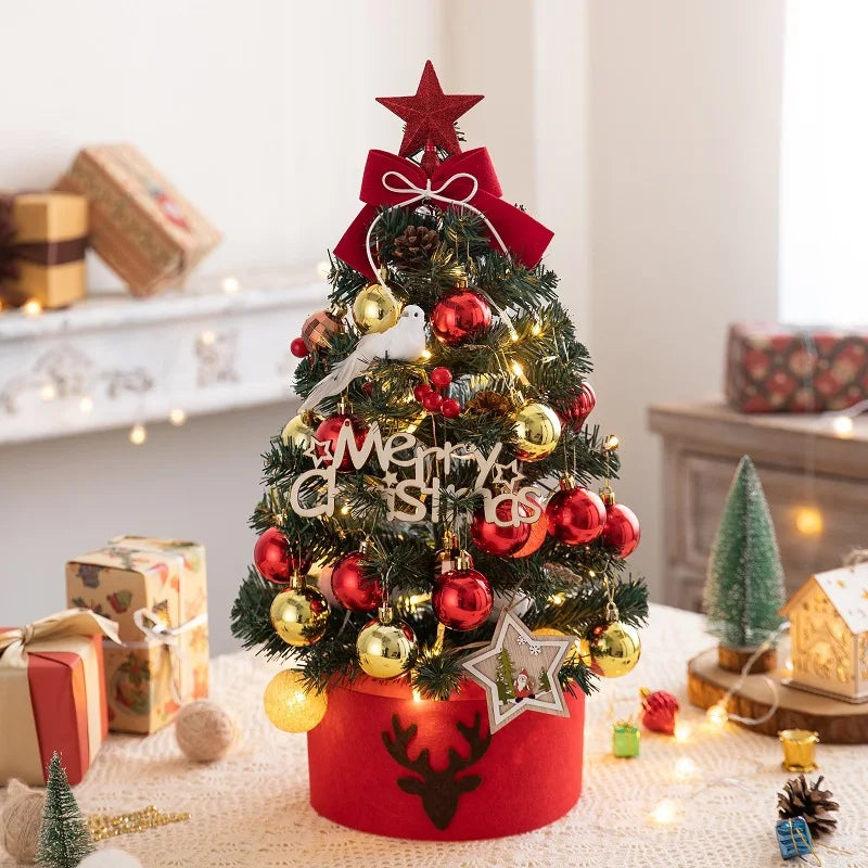 lusailstore - mini desktop christmas tree with lights