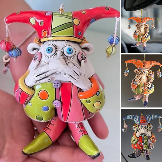 lusailstore-resin wind chime clown decoration