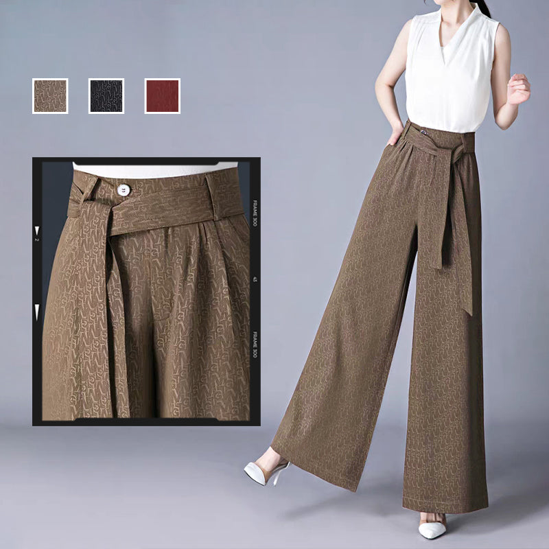 lusailstore-Fashionable Draping Wide Leg Pants