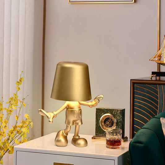 lusailstore - Little Golden Man Touch Charging Desk Lamp