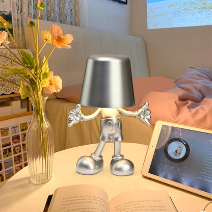 lusailstore - Little Golden Man Touch Charging Desk Lamp