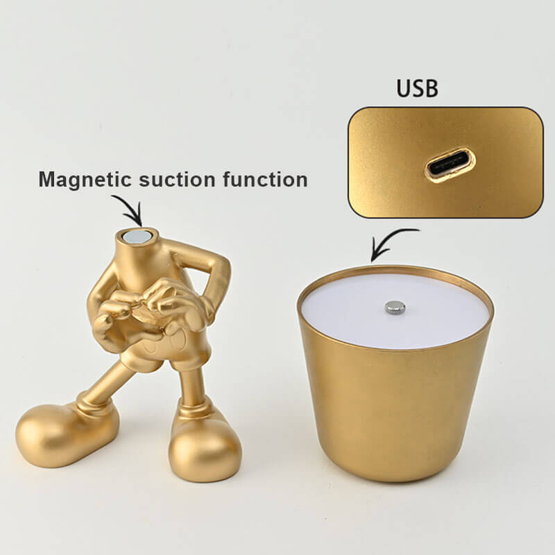 lusailstore - Little Golden Man Touch Charging Desk Lamp