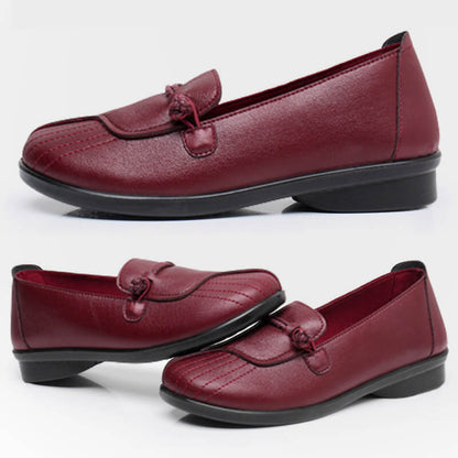 lusailstore-Mom leather soft sole shoes