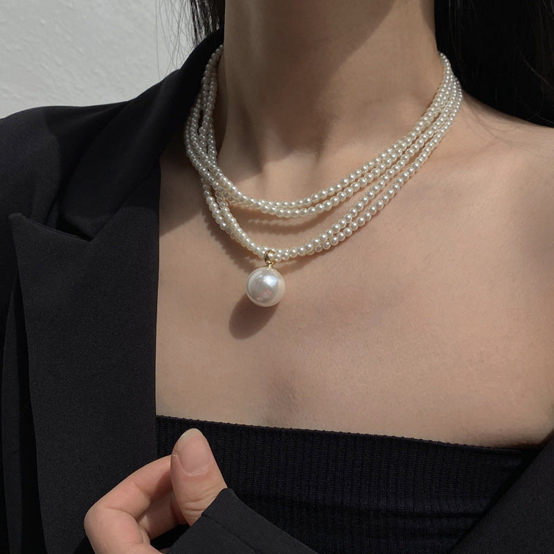 lusailstore - Magnetic heart-shaped pearl pendant necklace