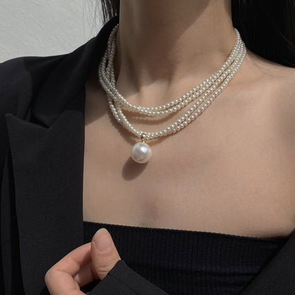 lusailstore - Magnetic heart-shaped pearl pendant necklace