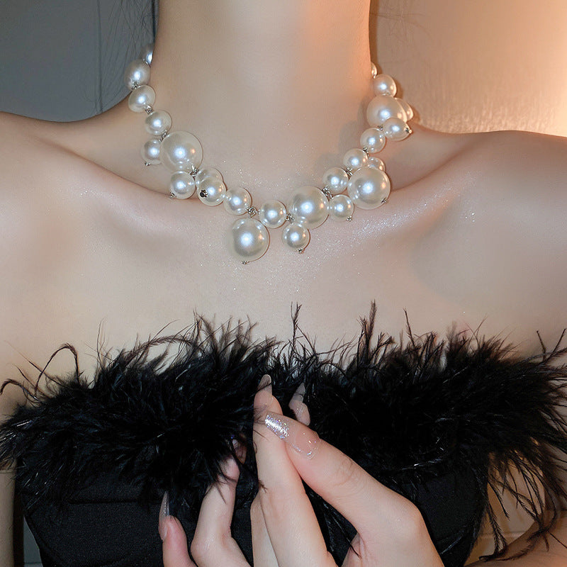 lusailstore - Magnetic heart-shaped pearl pendant necklace