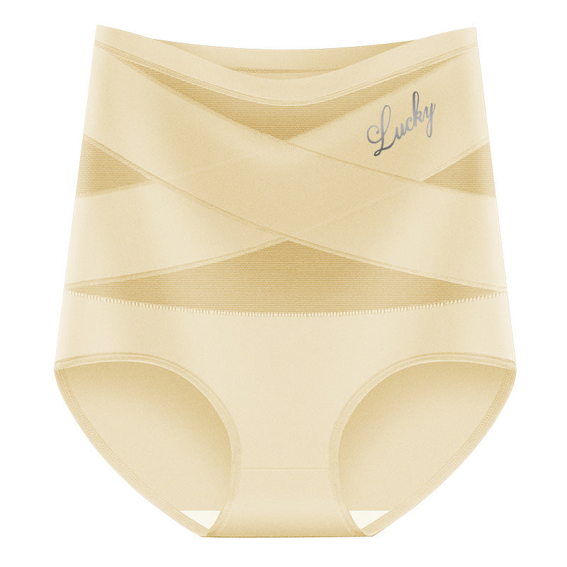 lusailstore - Plus-Size High-Waist Cross Tummy Control Panties