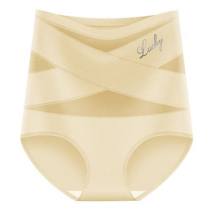 lusailstore - Plus-Size High-Waist Cross Tummy Control Panties