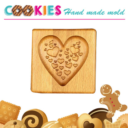 Cross-Border Cookie Mold Cutter Beech Cookie Shortbread Wooden Cookie Mold Biscuit Mold Flower