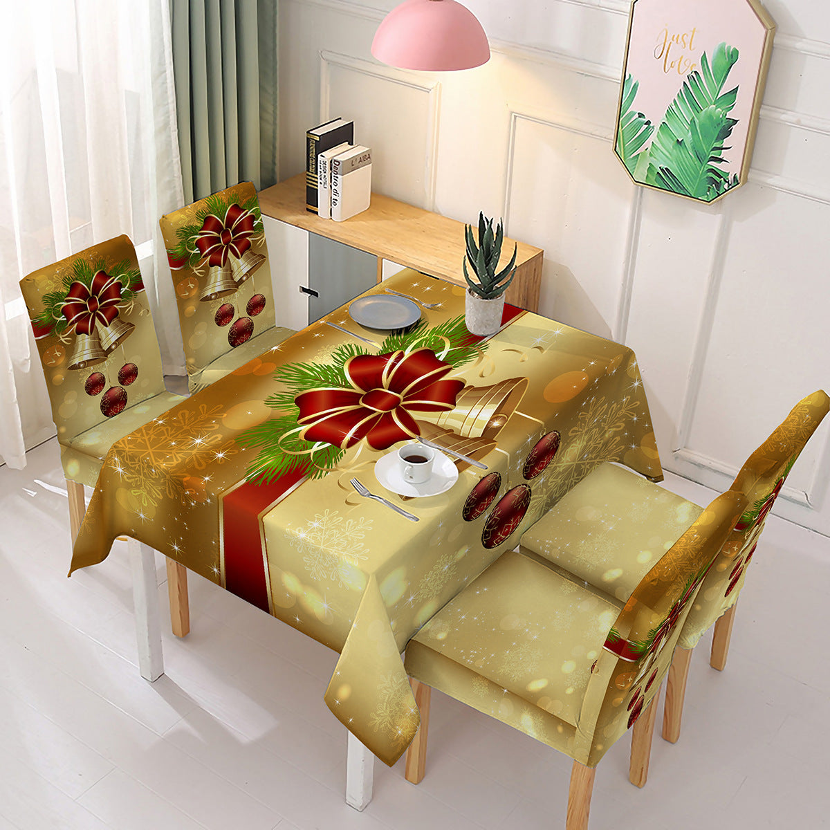 lusailstore - christmas tablecloth chair sets