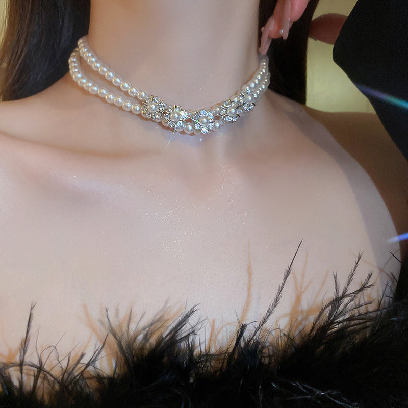 lusailstore - Magnetic heart-shaped pearl pendant necklace