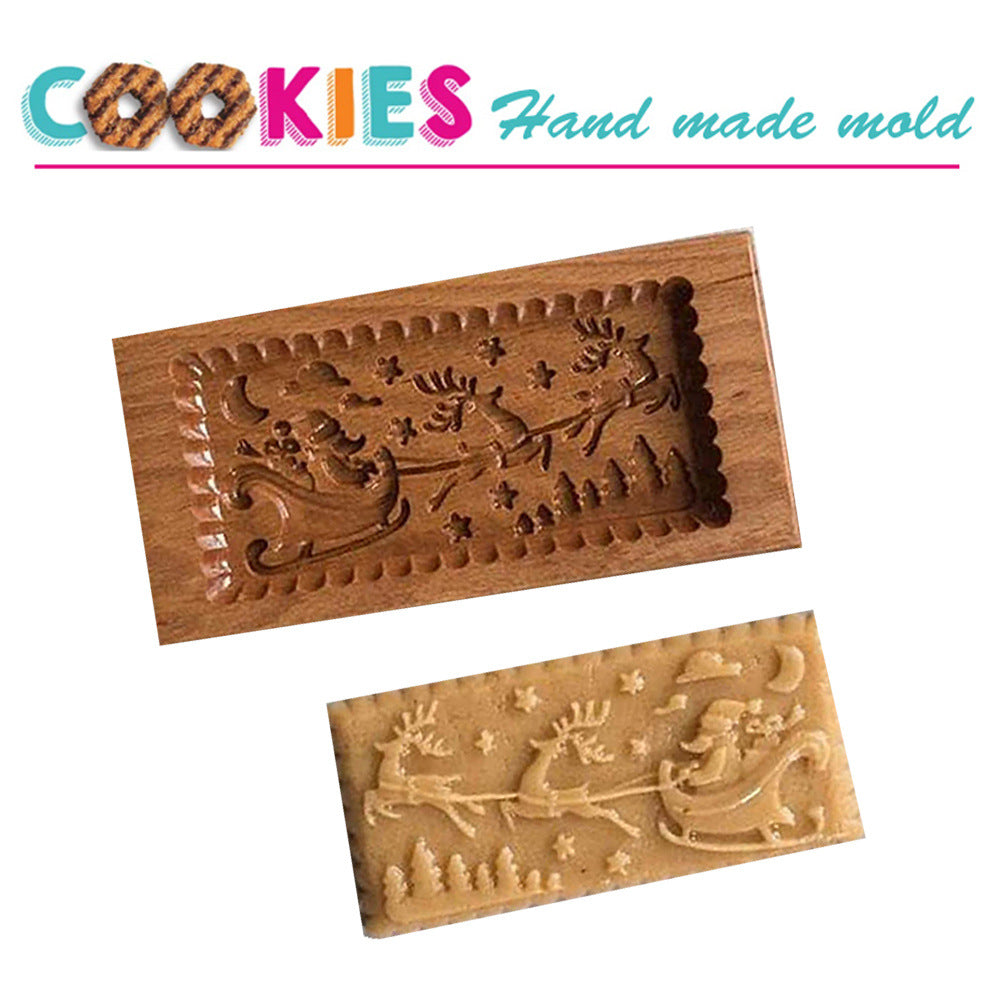 Cross-Border Cookie Mold Cutter Beech Cookie Shortbread Wooden Cookie Mold Biscuit Mold Flower
