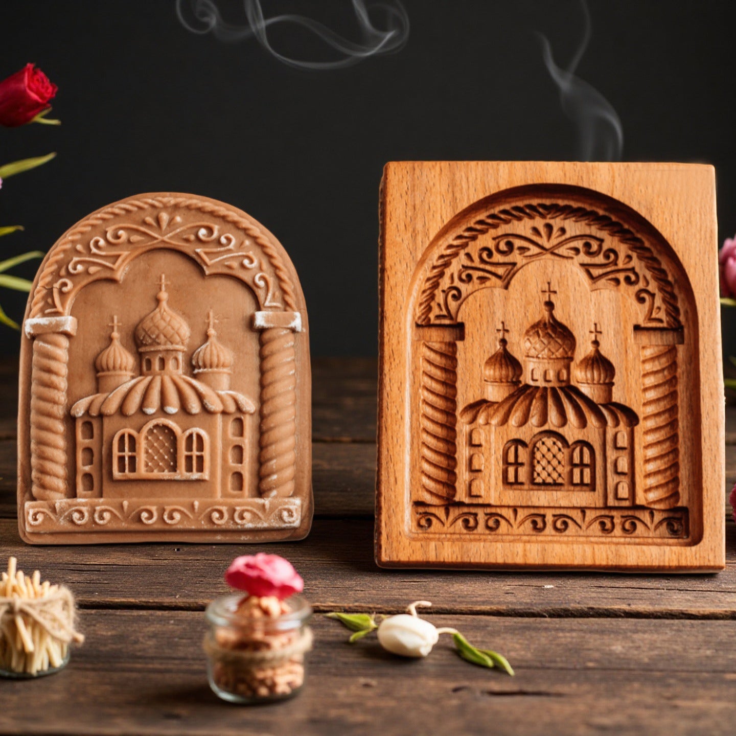 Cross-Border Cookie Mold Cutter Beech Cookie Shortbread Wooden Cookie Mold Biscuit Mold Flower