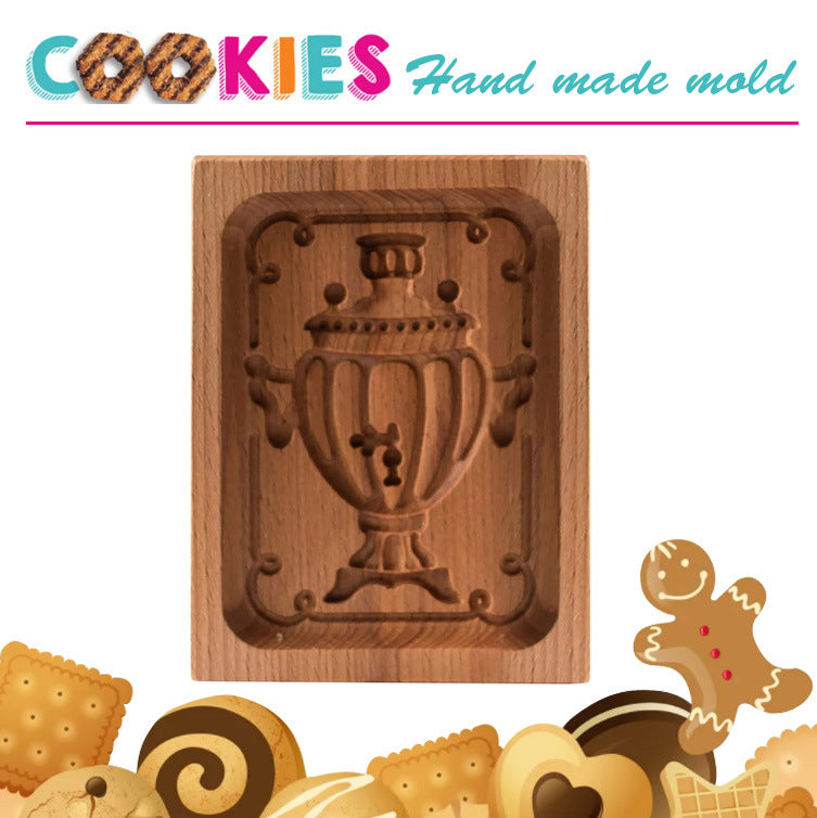 Cross-Border Cookie Mold Cutter Beech Cookie Shortbread Wooden Cookie Mold Biscuit Mold Flower