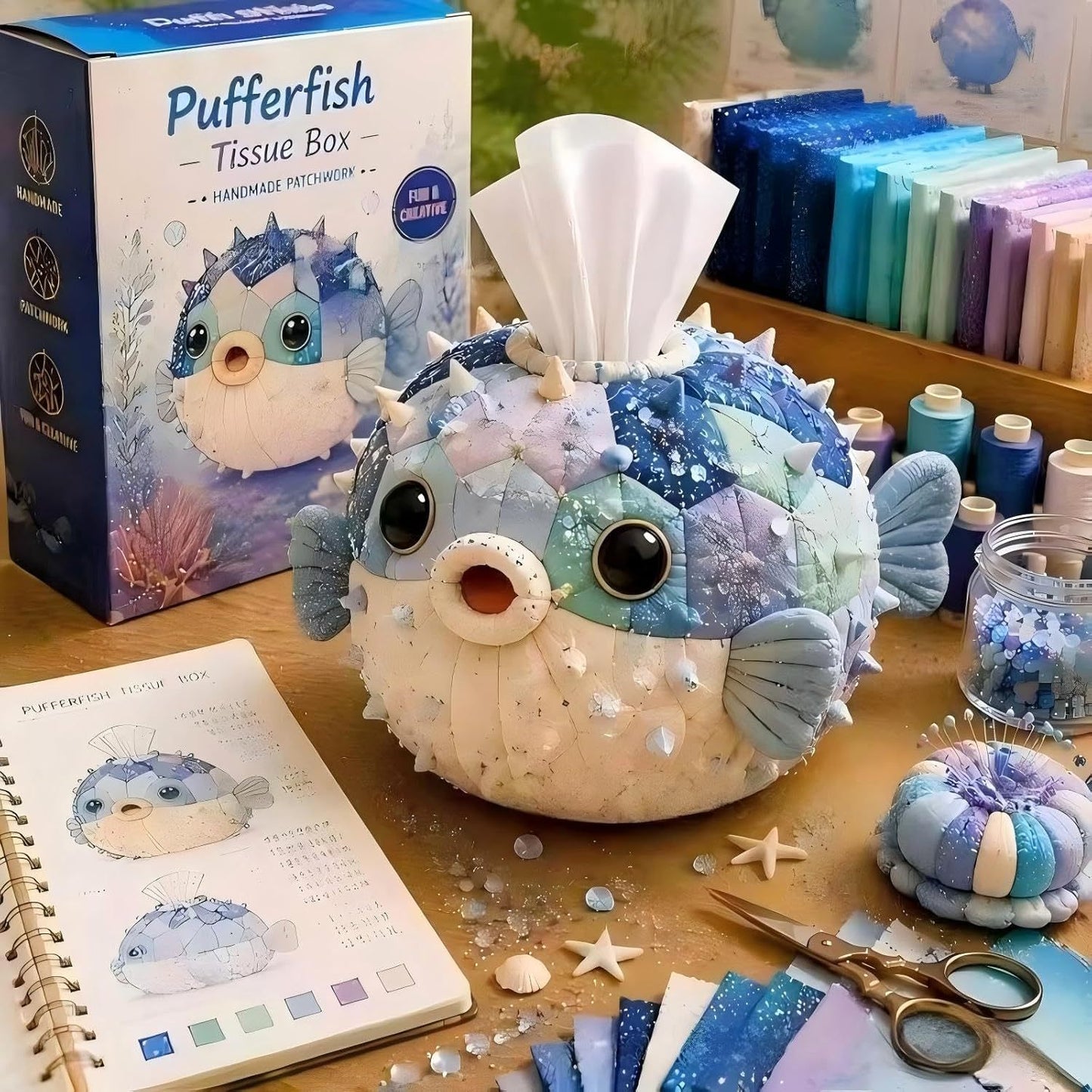 Cross-Border Patchwork Turtle-Shaped Tissue Box Diy Patchwork Animal-Shaped Tissue Box