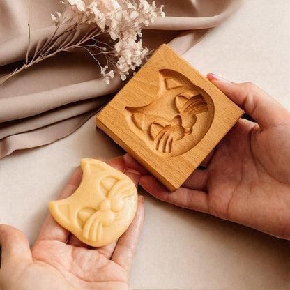 Cross-Border Cookie Mold Cutter Beech Cookie Shortbread Wooden Cookie Mold Biscuit Mold Flower