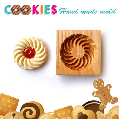 Cross-Border Cookie Mold Cutter Beech Cookie Shortbread Wooden Cookie Mold Biscuit Mold Flower