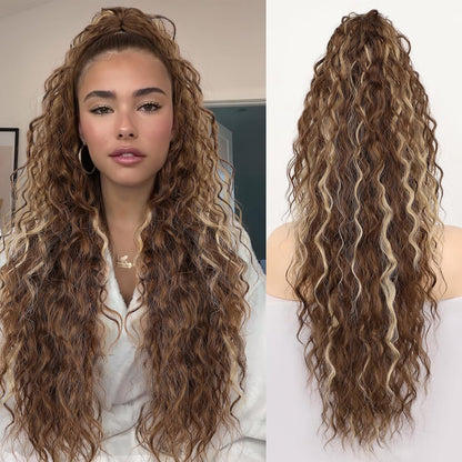 lusailstore - Women's ponytail long curly hair bundle