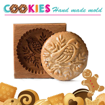 Cross-Border Cookie Mold Cutter Beech Cookie Shortbread Wooden Cookie Mold Biscuit Mold Flower