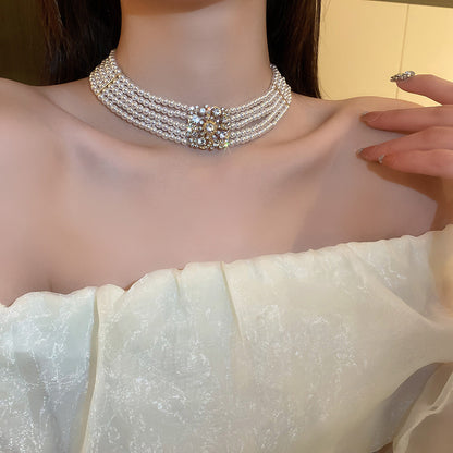 lusailstore - Magnetic heart-shaped pearl pendant necklace