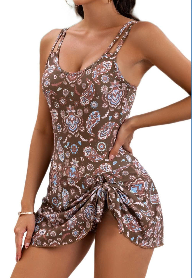 European And American Foreign Trade Hot Style 2025 Collared Suspender One-Piece Swimsuit For Women European And American Sexy Cross-Border Foreign Trade Golf Sports