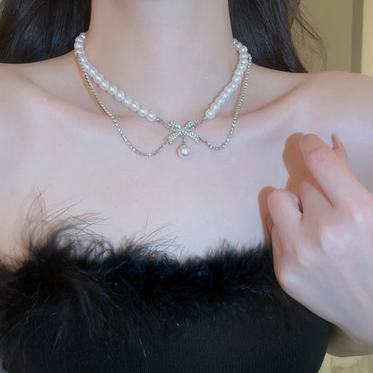 lusailstore - Magnetic heart-shaped pearl pendant necklace