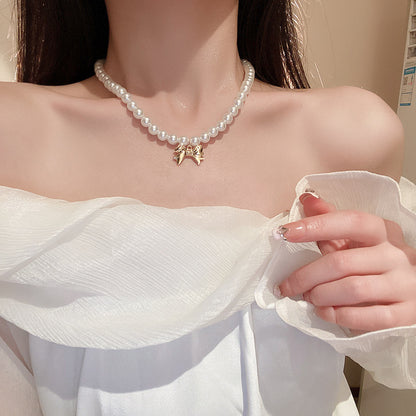 lusailstore - Magnetic heart-shaped pearl pendant necklace