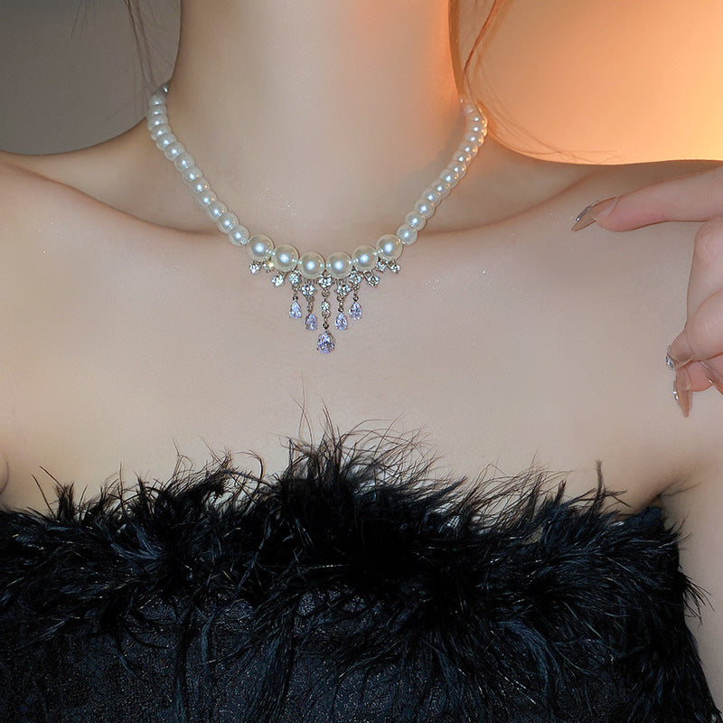 lusailstore - Magnetic heart-shaped pearl pendant necklace