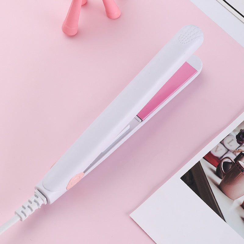 Mini Small Hair Straightener Curling Iron（White）