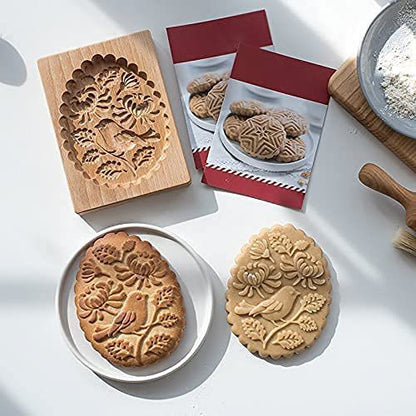 Cross-Border Cookie Mold Cutter Beech Cookie Shortbread Wooden Cookie Mold Biscuit Mold Flower