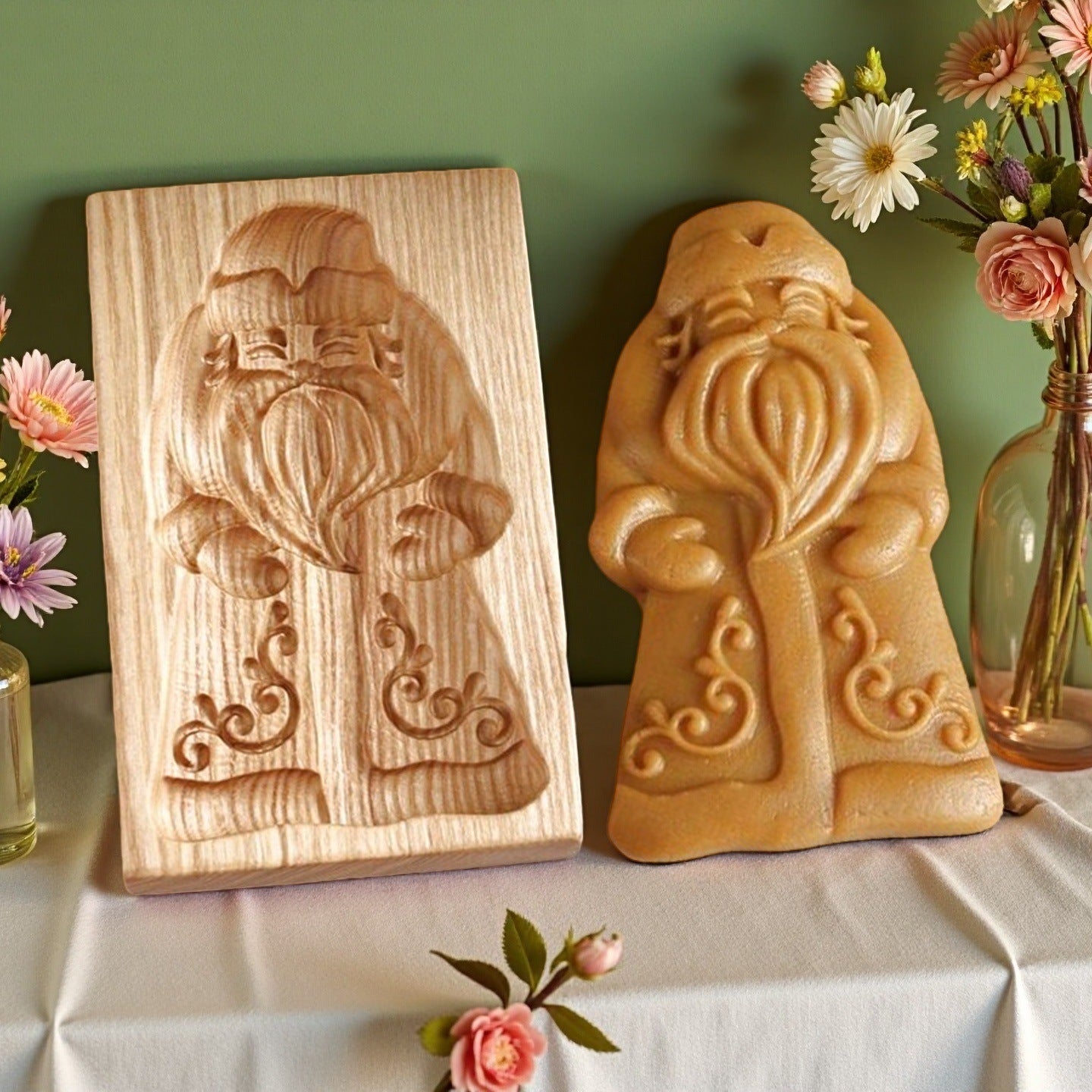 Cross-Border Cookie Mold Cutter Beech Cookie Shortbread Wooden Cookie Mold Biscuit Mold Flower