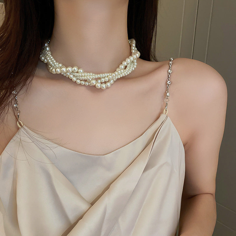 lusailstore - Magnetic heart-shaped pearl pendant necklace