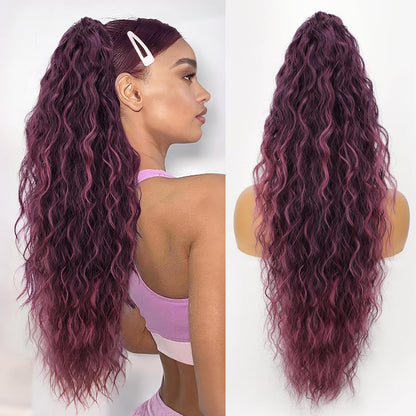 lusailstore - Women's ponytail long curly hair bundle