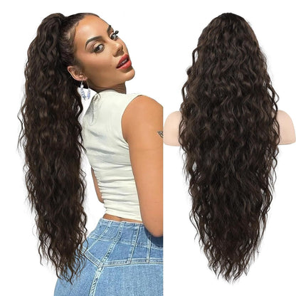lusailstore - Women's ponytail long curly hair bundle