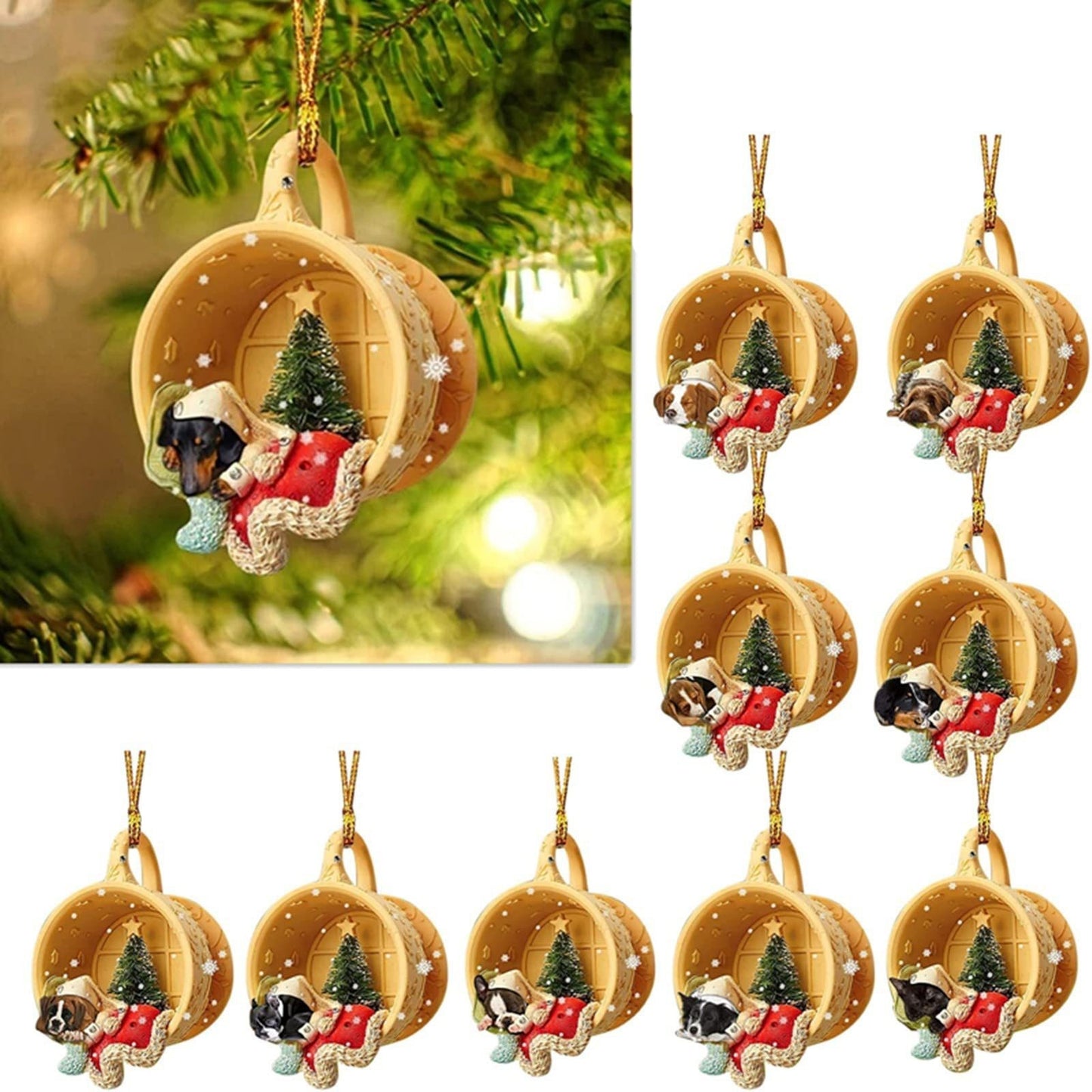 lusailstore - dog-shaped water bottle christmas tree decorations