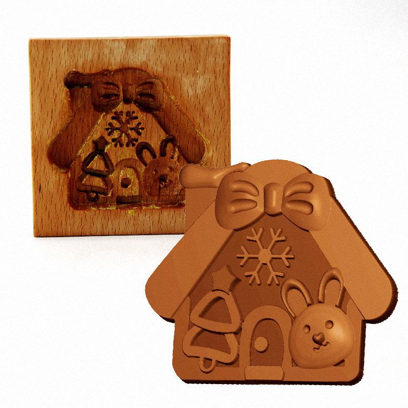 Cross-Border Cookie Mold Cutter Beech Cookie Shortbread Wooden Cookie Mold Biscuit Mold Flower