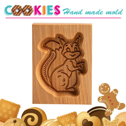 Cross-Border Cookie Mold Cutter Beech Cookie Shortbread Wooden Cookie Mold Biscuit Mold Flower