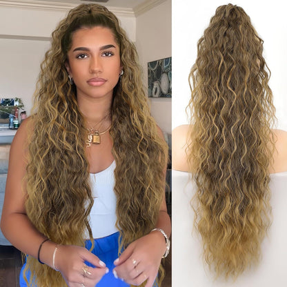 lusailstore - Women's ponytail long curly hair bundle