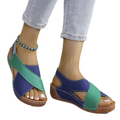 lusailstore - Women's fish mouth Velcro sandals