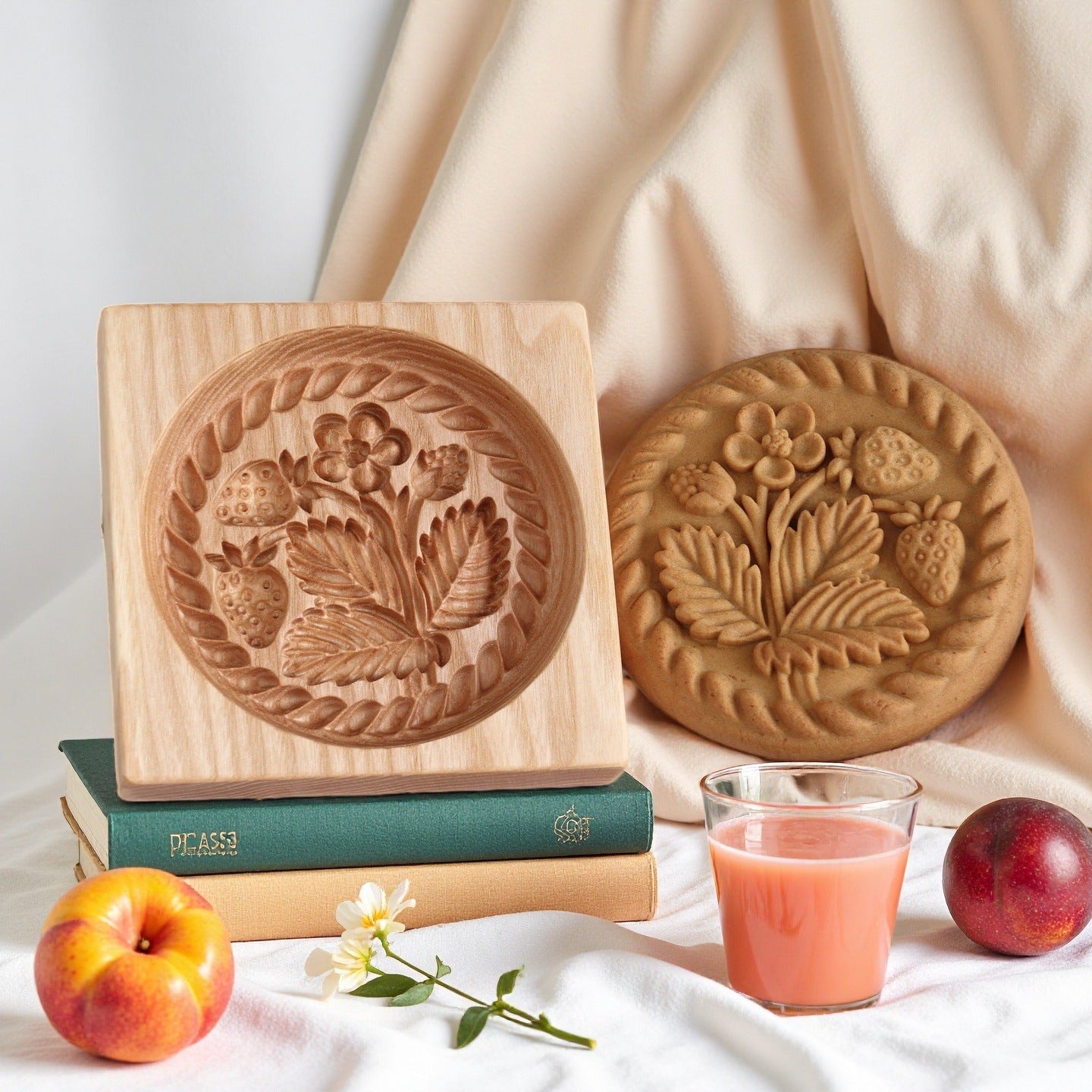 Cross-Border Cookie Mold Cutter Beech Cookie Shortbread Wooden Cookie Mold Biscuit Mold Flower