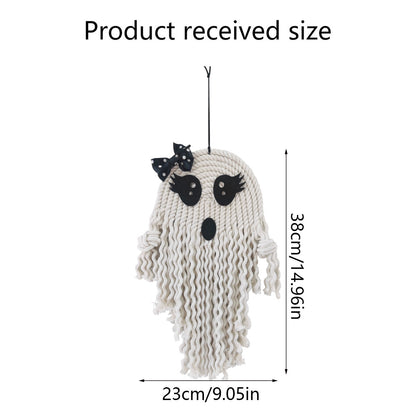 lusailstore - halloween hand-woven white ghost wall hanging kit