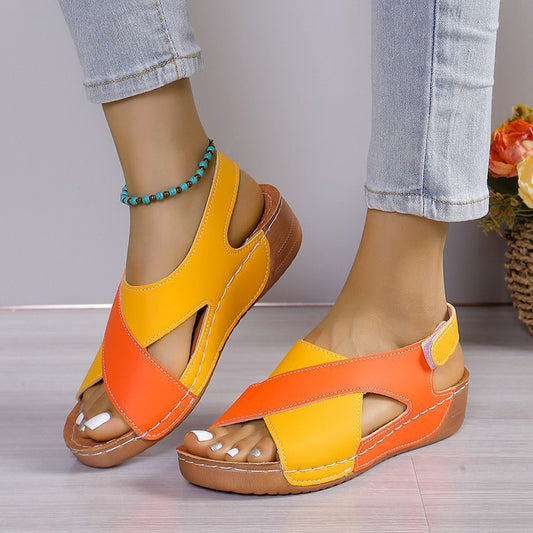 lusailstore - Women's fish mouth Velcro sandals
