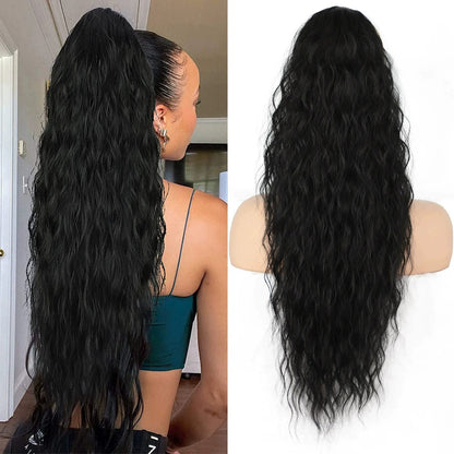lusailstore - Women's ponytail long curly hair bundle
