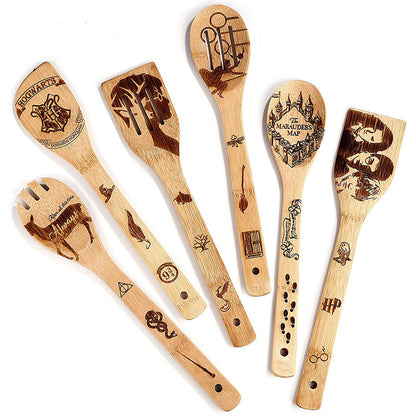 lusailstore - laser engraved logo bamboo spoon spatula sets