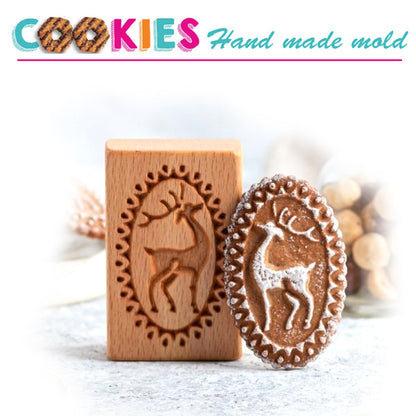 Cross-Border Cookie Mold Cutter Beech Cookie Shortbread Wooden Cookie Mold Biscuit Mold Flower