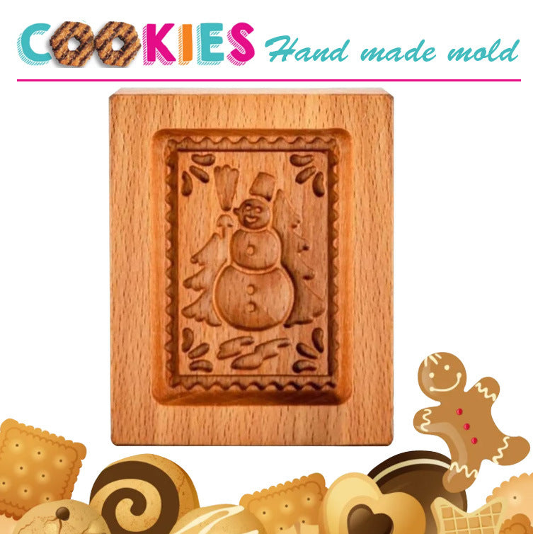 Cross-Border Cookie Mold Cutter Beech Cookie Shortbread Wooden Cookie Mold Biscuit Mold Flower