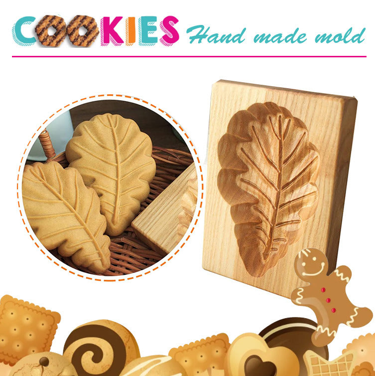 Cross-Border Cookie Mold Cutter Beech Cookie Shortbread Wooden Cookie Mold Biscuit Mold Flower